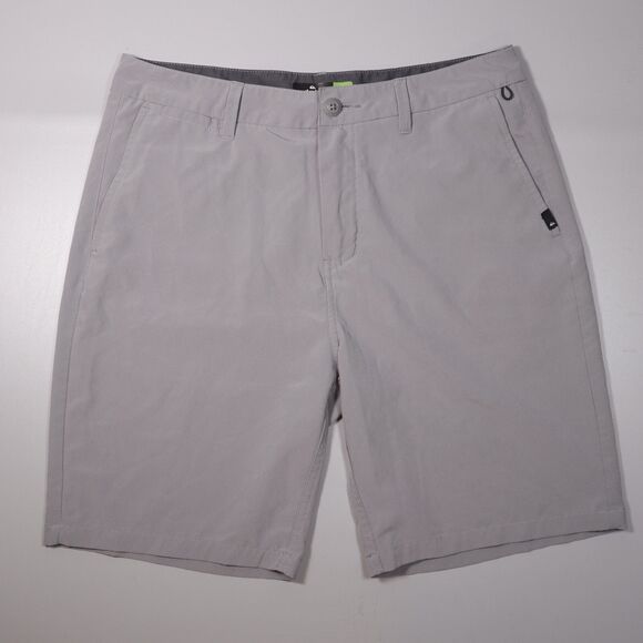 Quiksilver Amphibian Shorts Gray 4 Way Stretch Dryflight Hybrid Mens 32 x 9 - Picture 1 of 8